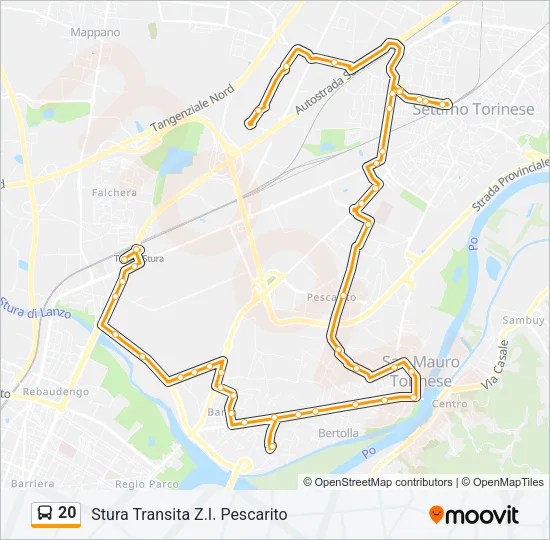 20 Bus Line Map