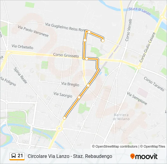 21 Bus Line Map