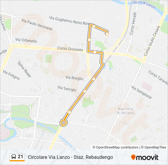 21 Bus Line Map