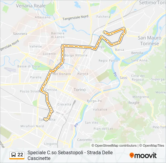 22 Bus Line Map