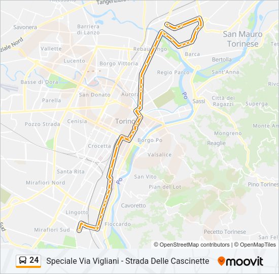 Percorso linea bus 24