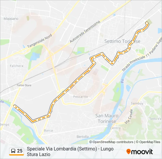 25 Bus Line Map