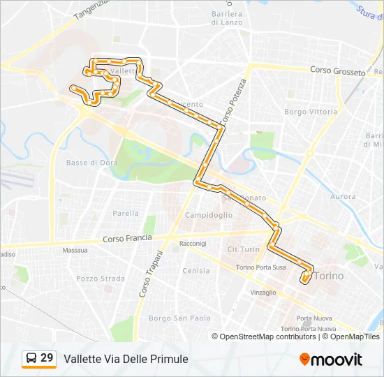 29 Bus Line Map