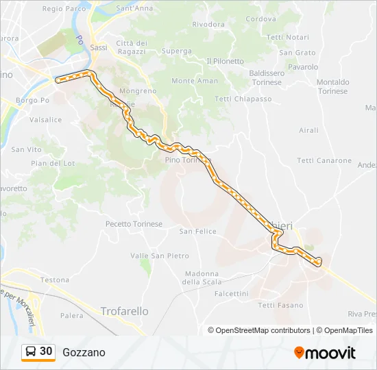 30 Bus Line Map