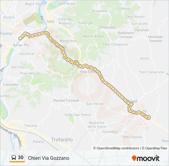 30 Bus Line Map