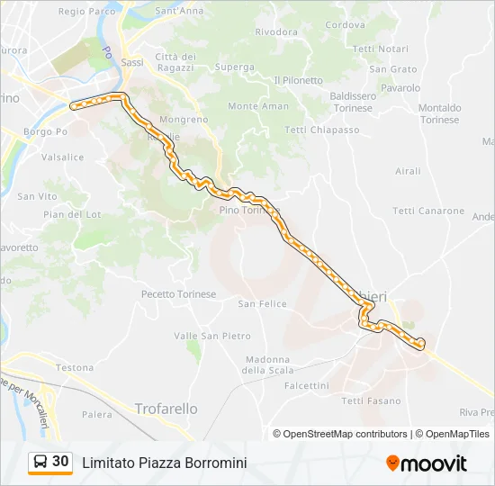 30 Bus Line Map