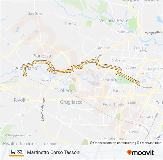 32 Bus Line Map