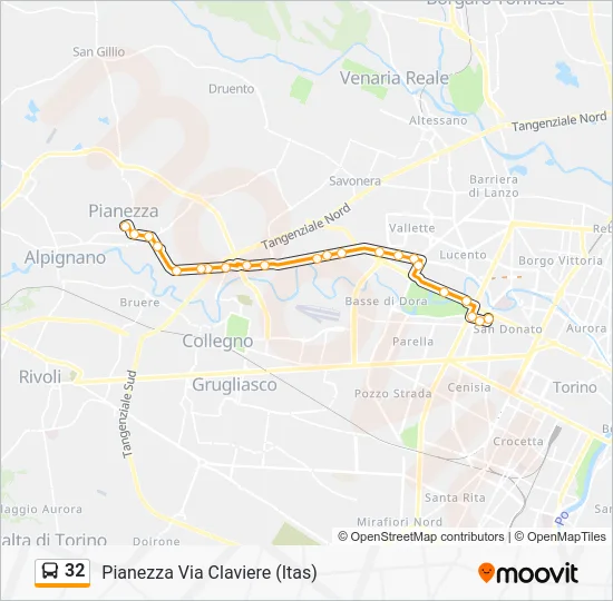 32 Bus Line Map