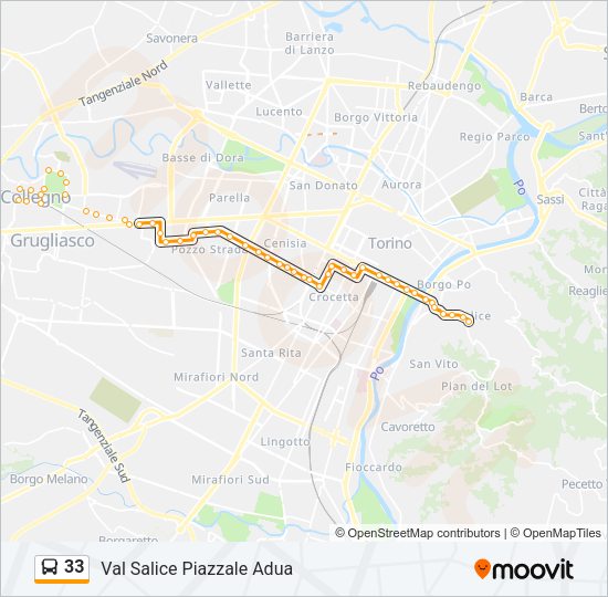 Percorso linea bus 33