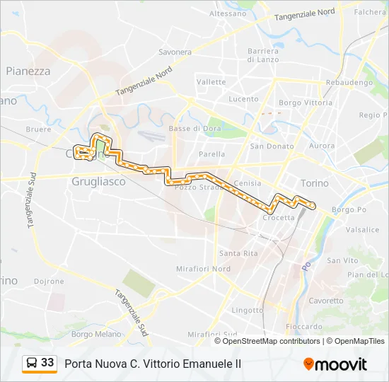 33 Bus Line Map