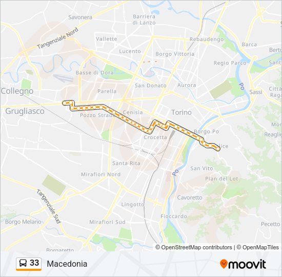 Percorso linea bus 33