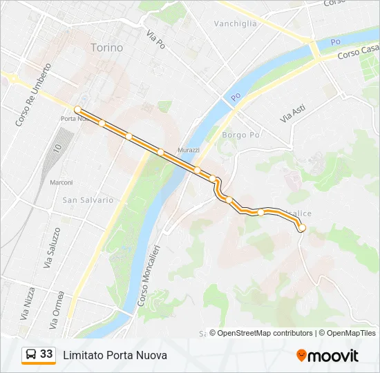Percorso linea bus 33