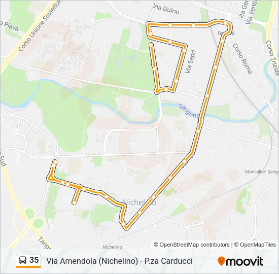 35 Bus Line Map