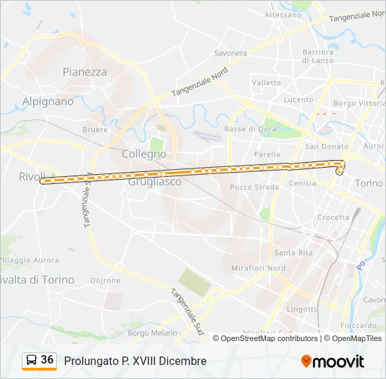 36 Bus Line Map