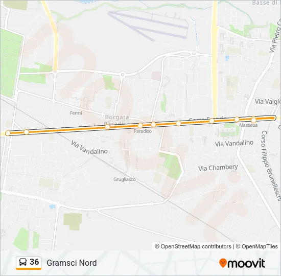 36 Bus Line Map
