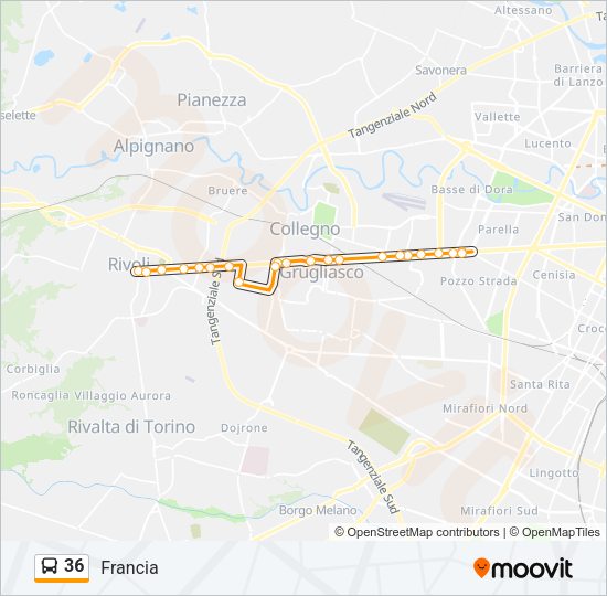 36 Bus Line Map