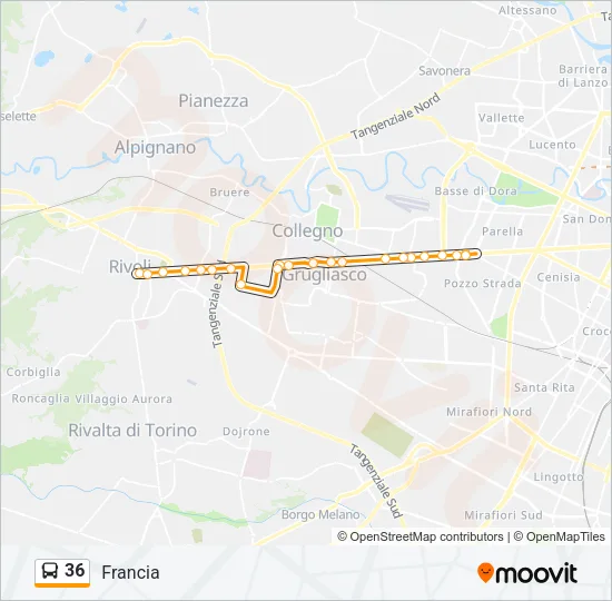 36 Bus Line Map