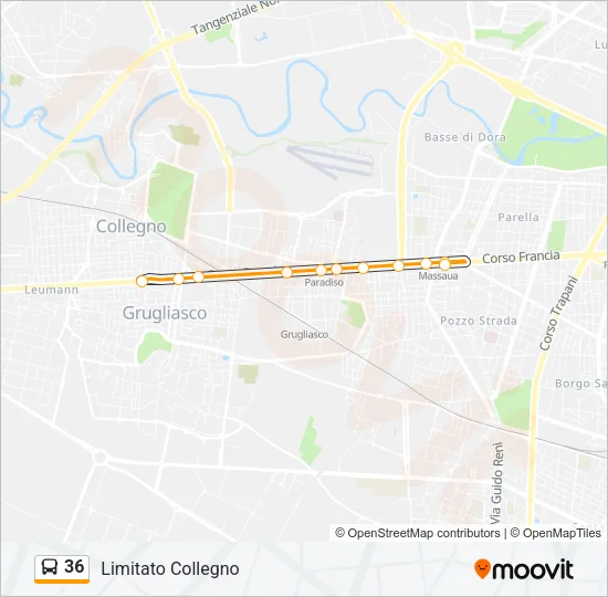 36 Bus Line Map
