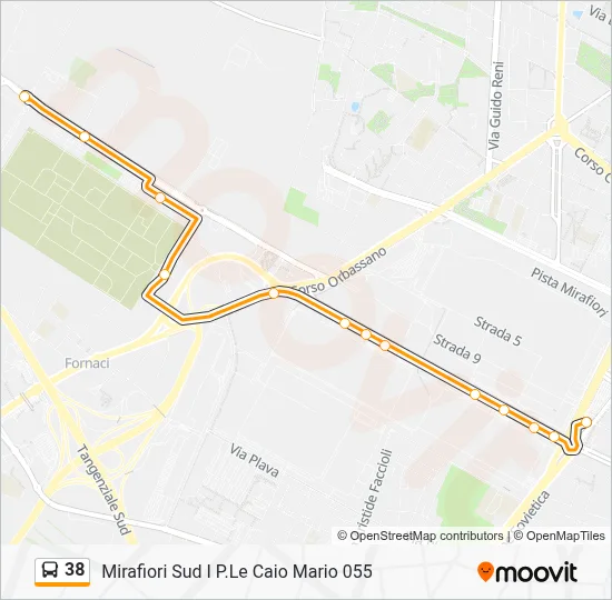 Percorso linea bus 38