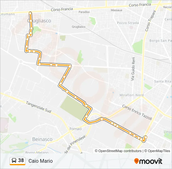 38 Bus Line Map