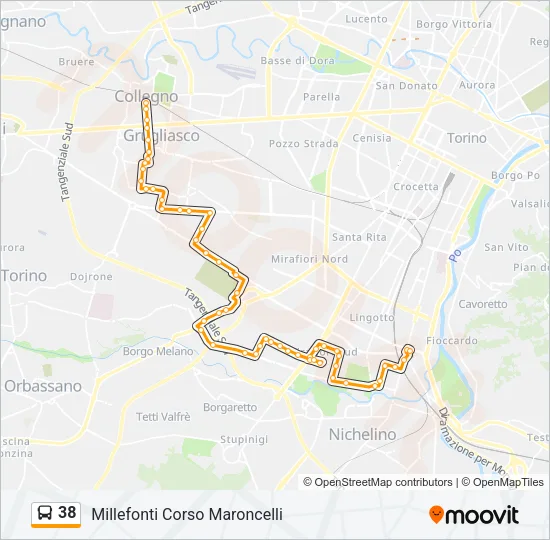 38 Bus Line Map