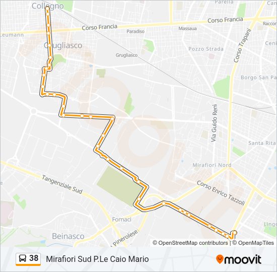 38 Bus Line Map