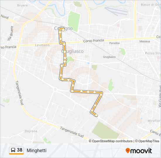 38 Bus Line Map