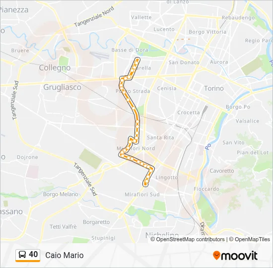 Percorso linea bus 40