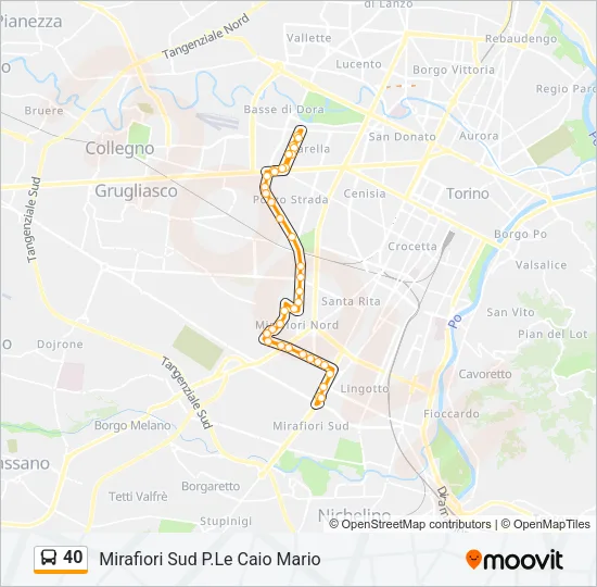 40 Bus Line Map