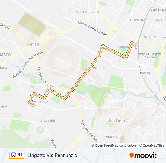41 Bus Line Map