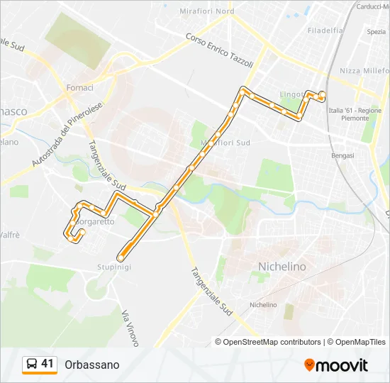 41 Bus Line Map