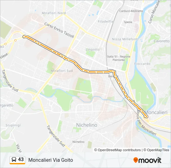 43 Bus Line Map