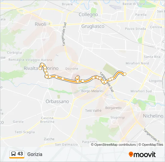 43 Bus Line Map