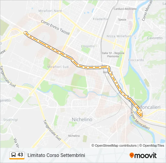 43 Bus Line Map