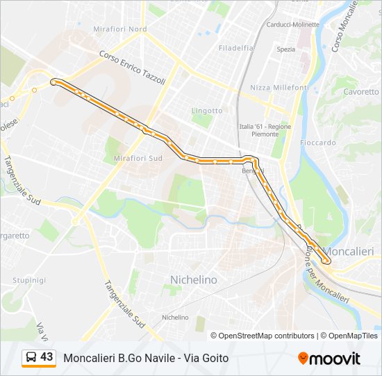 43 Bus Line Map