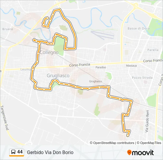 44 Bus Line Map