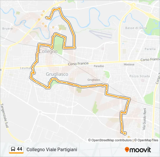 44 Bus Line Map