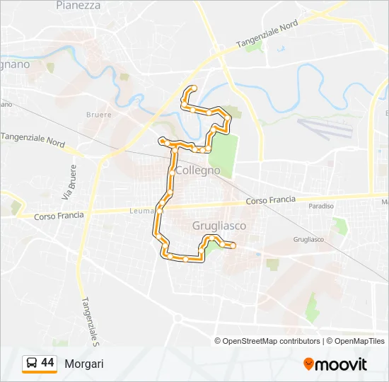 44 Bus Line Map