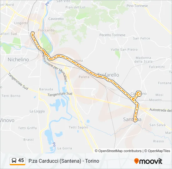 45 Bus Line Map