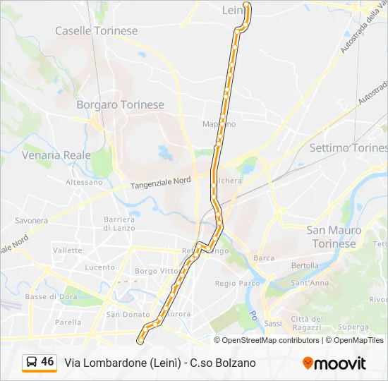 46 Bus Line Map