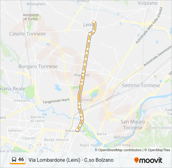 46 Bus Line Map