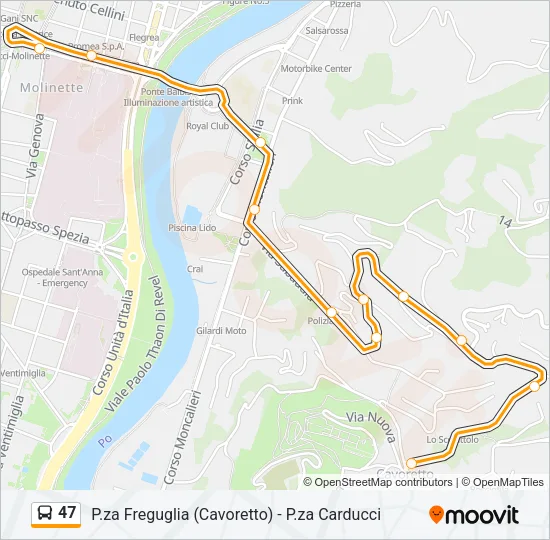 47 Bus Line Map