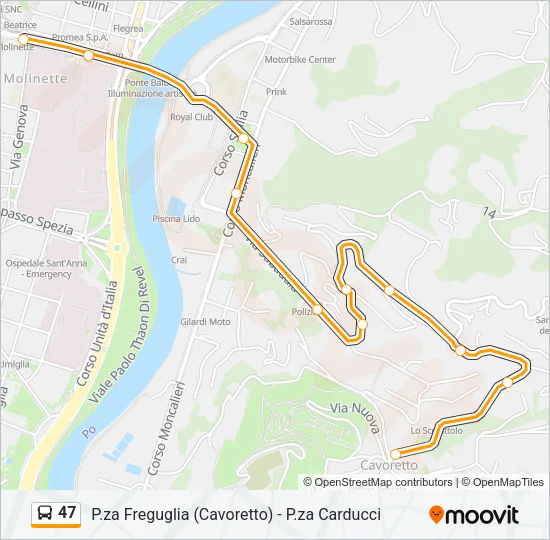 47 Bus Line Map