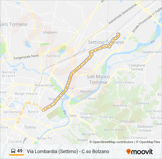 49 Bus Line Map