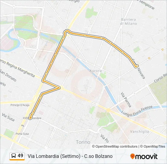 49 Bus Line Map