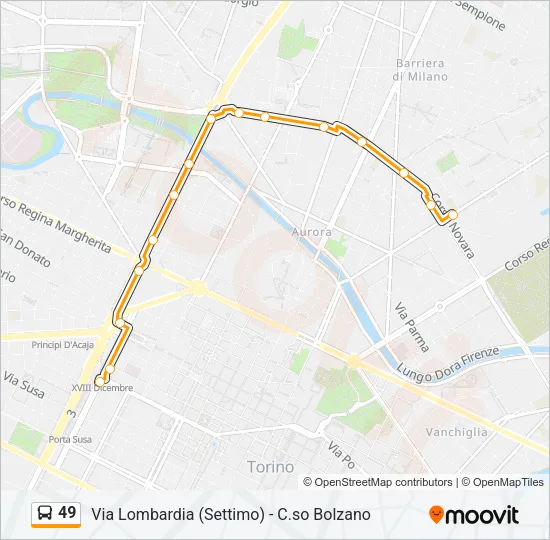 49 Bus Line Map