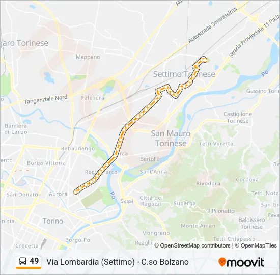 49 Bus Line Map
