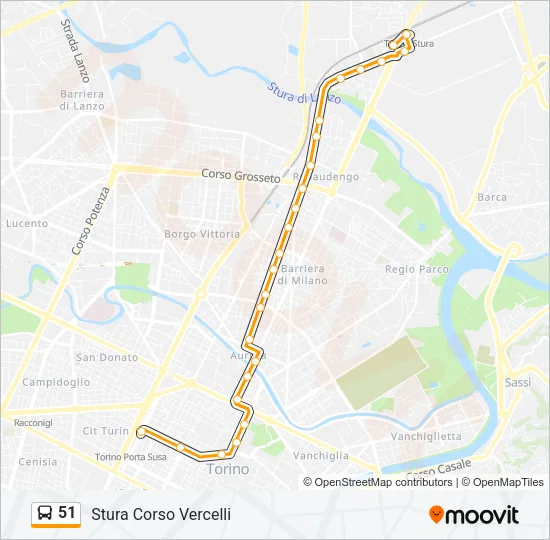 51 Bus Line Map