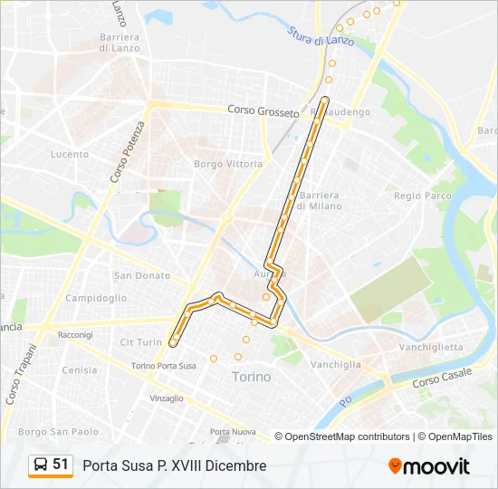 51 Bus Line Map