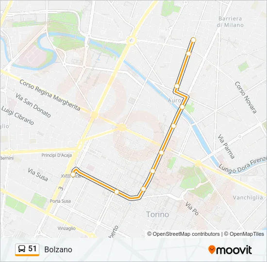 51 Bus Line Map